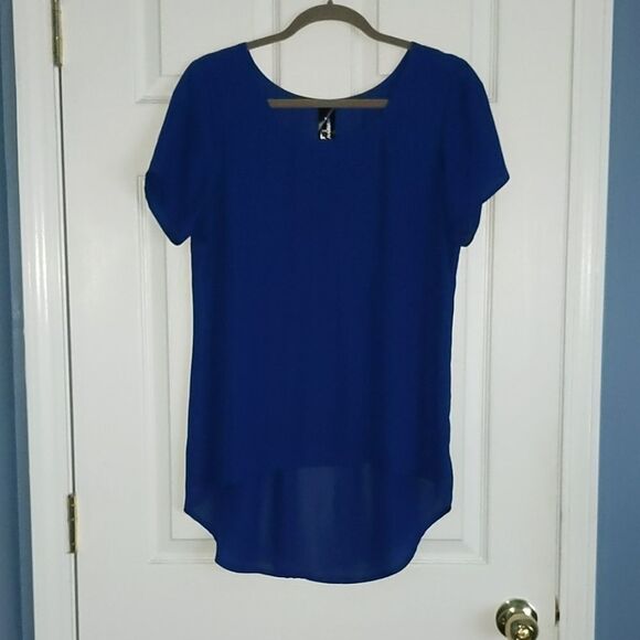 Trixxi royal blue high low blouse Sz M - Picture 1 of 5
